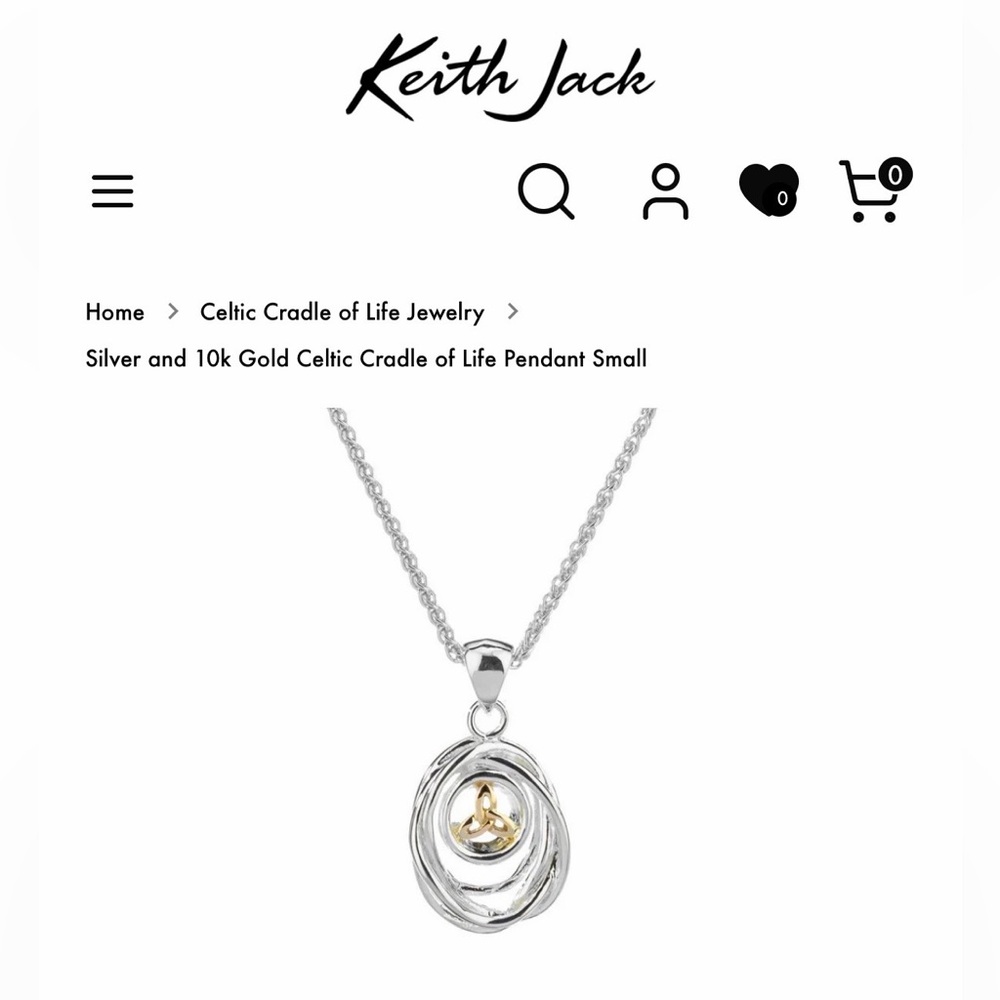 Keith Jack Silver and Gold Celtic Pendant